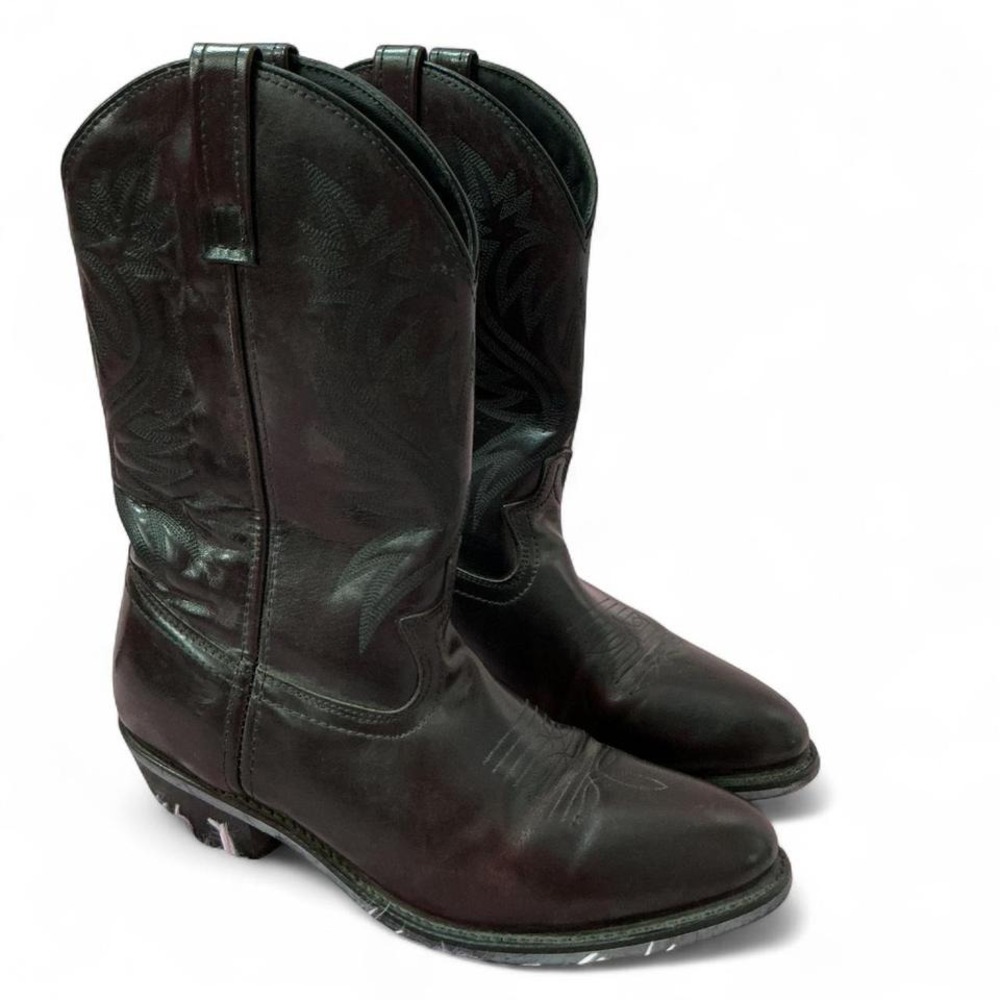 Laredo Cowboy Boots Western Boots Dark Brown Leather Tall‎ Boots